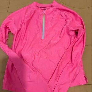 Vibrant Pink Quarter-Zip Swimshirt